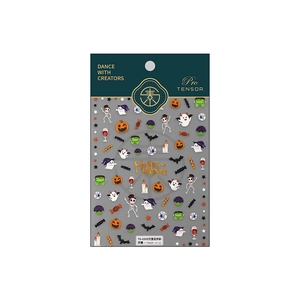 Stickers ongles Halloween 3D avec citrouilles et fantômes pour décoration de manucure