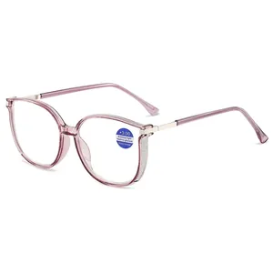 Women's blue light blocking reading glasses in stylish pink frame +3.00 strength
