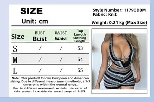 Detailed size chart for crop top and shorts set showing measurements in centimeters