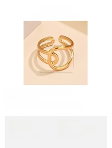 Detailed size chart showing geometric titanium steel ring dimensions and product specifications