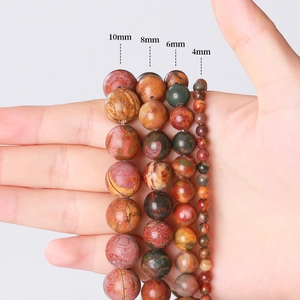 Natural red turquoise picasso beads in 10mm to 4mm sizes for DIY jewelry making