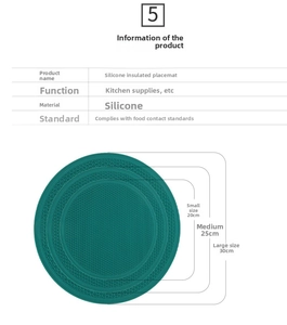 Size guide for round silicone heat resistant placemats in 20cm, 25cm and 30cm diameters