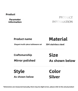 Specifications of 304 stainless steel cutlery set with silver mirror polished finish