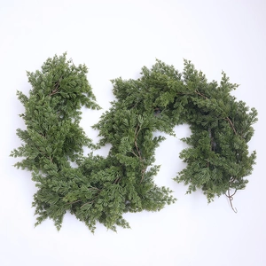 Artificial Norfolk pine garland 1.8m green cypress vine for Christmas fireplace decor