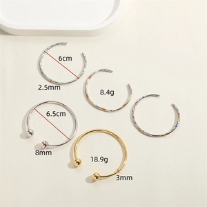 Bracelets empilables minimalistes en or et argent avec pois en émail coloré et perles métal
