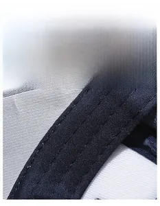 Detail of widened moisture-wicking sweatband inside a vintage washed baseball cap