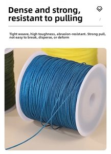 Macro shot of 0.8mm durable nylon thread spools for handmade jewelry and pendants