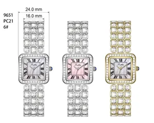 Detailed dimension guide for vintage square Scottie watch with 16mm dial and 24mm band