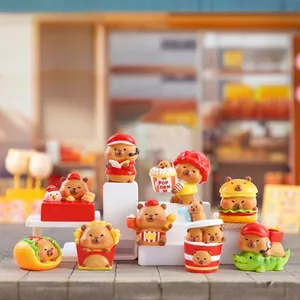 Detailed set of 8 miniature pig figurines with cartoon character outfits and accessories