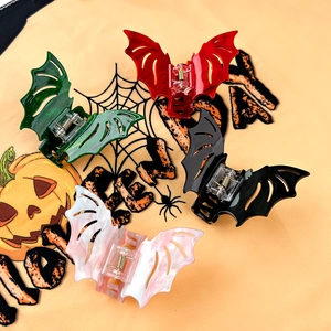 Bat Hair Claw Clip Halloween Acetate Plastic Resin Wing Shape Gothic Hairpin Headwear For Women Girls Party Accessories