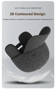 Dettaglio cappello invernale grigio scuro con paraorecchie e fodera termica su piume