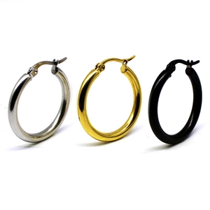 Classic Hoop Earrings 316L Stainless Steel High Polished Minimalist Circular Fashion Jewelry For Women