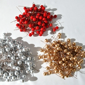 Artificial Berry Stems Foam Plastic Iron Wire Christmas DIY Wreath Decoration Vibrant Colorful Festive Home Decor