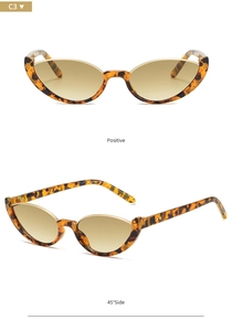 Detailed view of cat-eye sunglasses in tortoiseshell frame with amber lenses from two angles