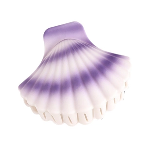 Minimalist purple seashell hair clip with elegant gradient color for women's hair styling