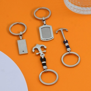 Stainless Steel Keychain Pendant Square Military Dog Tag With Anchor Braided Rope Charm For Men Car Key Accessories