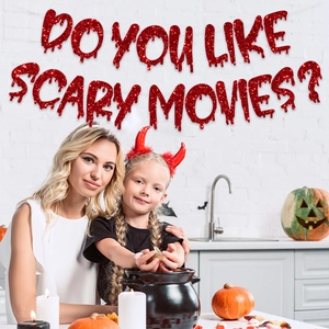 Halloween blood glitter banner Do You Like Scary Movies for party wall decoration