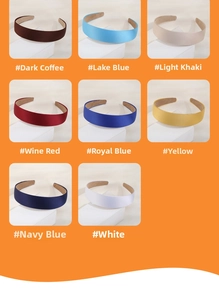 Detail of colorful satin headbands with non-slip velvet lining in various pastel shades