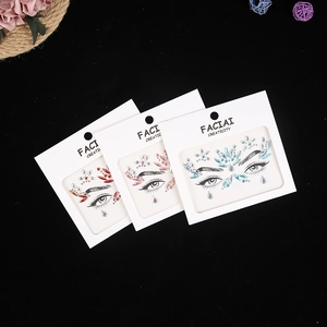 Exquisite acrylic face rhinestone stickers set in multiple colors for festive makeup