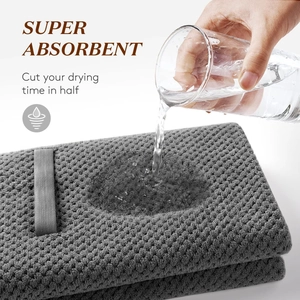 Super absorbent dark grey microfiber hair towel with honeycomb texture for fast drying