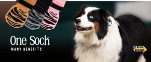 Dettagli calzini impermeabili antiscivolo per cani con cinturini regolabili in tre colori