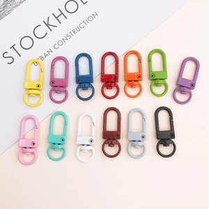 Colorful matte painted metal lobster clasps for DIY keychains and bag accessories
