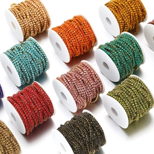 DIY Stainless Steel Rhinestone Claw Chain Sparkly Crystal Cup Chain Jewelry Making Clothing Accessories Home Decoration Supply