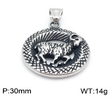Vue détaillée du pendentif zodiaque Bélier 30mm en acier inoxydable style vintage