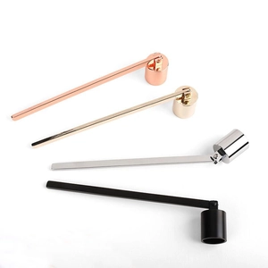 Stainless steel candle wick trimmers in gold, rose gold, silver and black colors