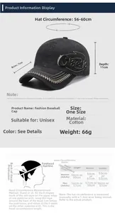 Guida alle taglie con circonferenza 56-60cm e istruzioni per cappellino da baseball in cotone