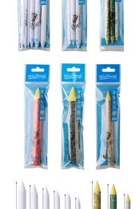 Detailed close-up of professional sketch blending stumps in multiple sizes and colors
