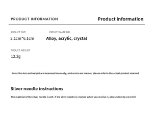 Detailed size and weight specs for crystal flower earrings with S925 silver needles