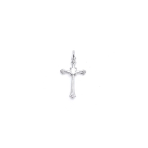 Holy cross pendant necklace in silver plating with sparkling center zircon stone