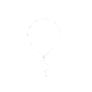 Collier élégant en perles avec pompons et zircons de style coréen pour femmes raffinées