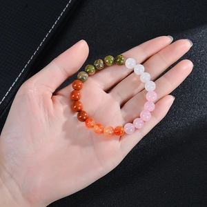 Natural sunstone and rose quartz beaded fertility bracelet for women as a thoughtful gift
