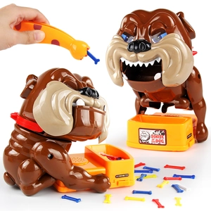 Jeu de table Gare au chien avec figurine de bouledogue et petits os colorés
