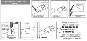 Step-by-step guide for shortening and punching holes in a genuine leather women belt