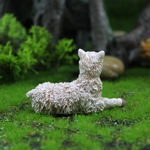 Miniature alpaca resin figurine for succulent garden and micro landscape decoration