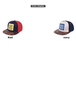 Aperçu des coloris rouge et marine pour casquettes à bord plat avec visière marbrée