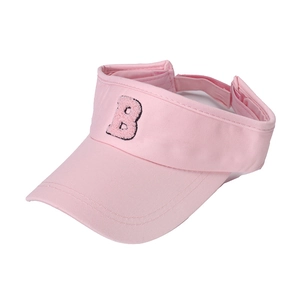 Rosa Sonnenvisier für Damen mit besticktem B-Buchstaben und Klettverschluss-Riemen