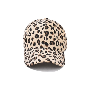 Classic leopard print corduroy baseball cap with warm textured fabric for outdoor wear