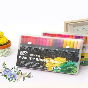 Dual Tip Brush Pens Set Watercolor Markers Art Painting Drawing Sketching Fine And Brush Tips Non-Toxic Odorless