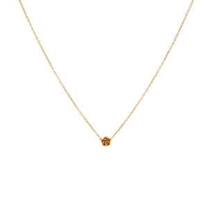 Minimalist gold stainless steel necklace featuring a delicate rose flower pendant on a thin chain