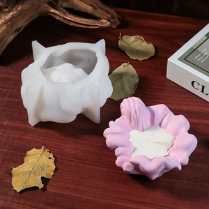 Detailed wave pattern silicone mold for DIY candles and incense storage containers