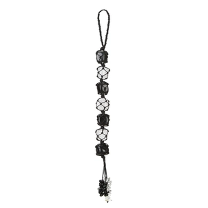 Handmade woven seven chakra natural crystal stone car hanging ornament with stone tassels