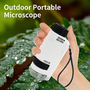 Portable handheld children microscope 60-120x zoom for outdoor science kits