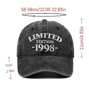 Limited Edition 1998 embroidered charcoal gray washed cotton adjustable baseball cap