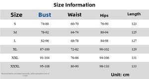Detailed size chart for solid hooded bodycon dress showing bust, waist, hips, and length