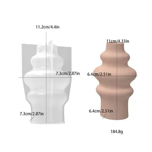Stampo in silicone per vaso idroponico a colonne con dimensioni dettagliate