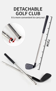 Détail du club de golf amovible de 72 cm en acier inoxydable avec structure filetée